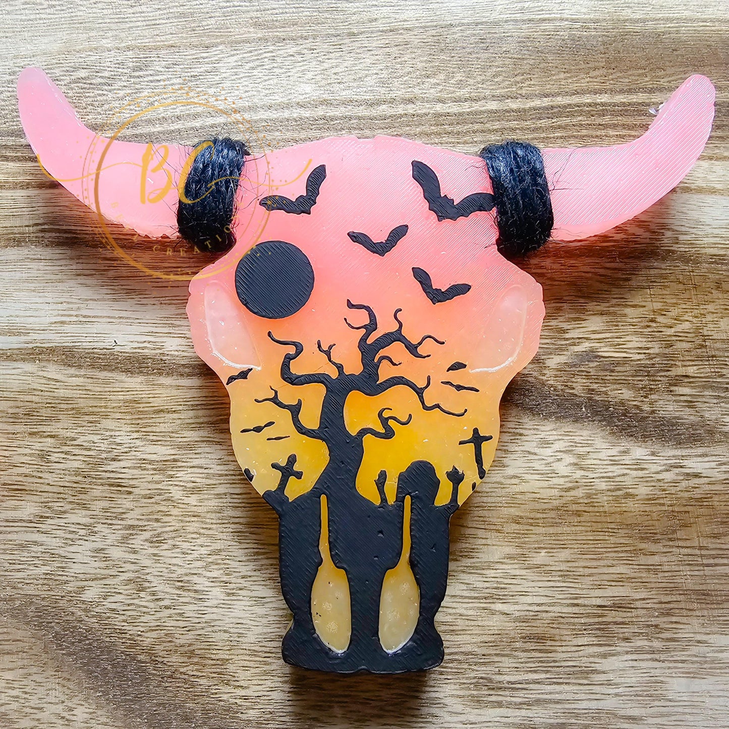 Spooky Scene Bull Skull Freshie