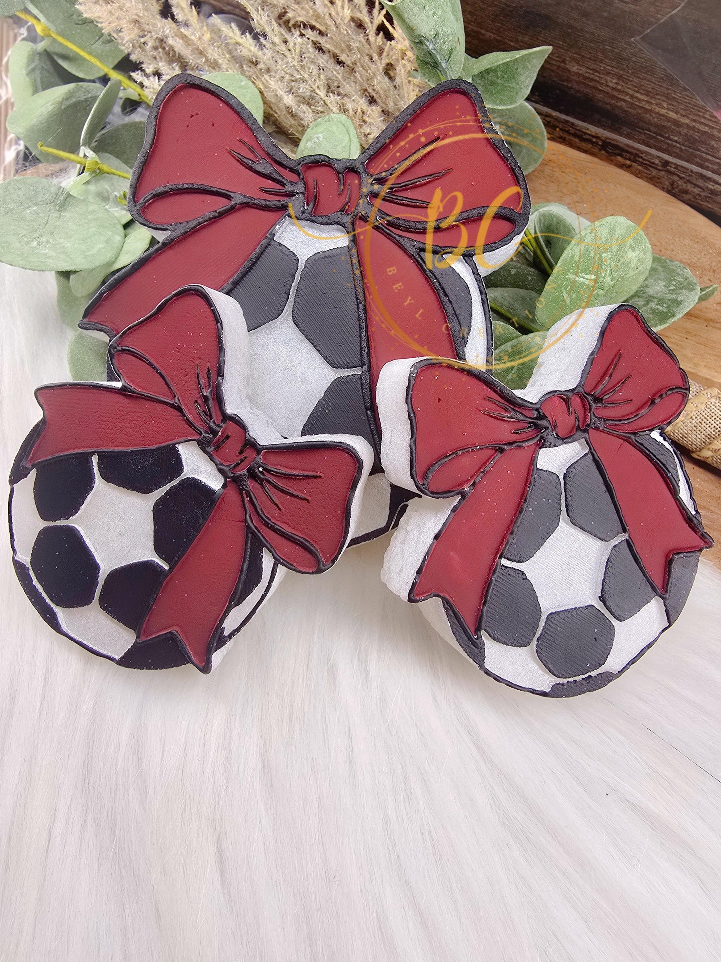 Soccer Ball with Bow Freshie and Vent Set