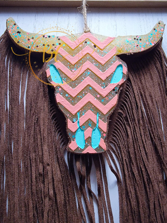 Chevron Bull Skull Freshie