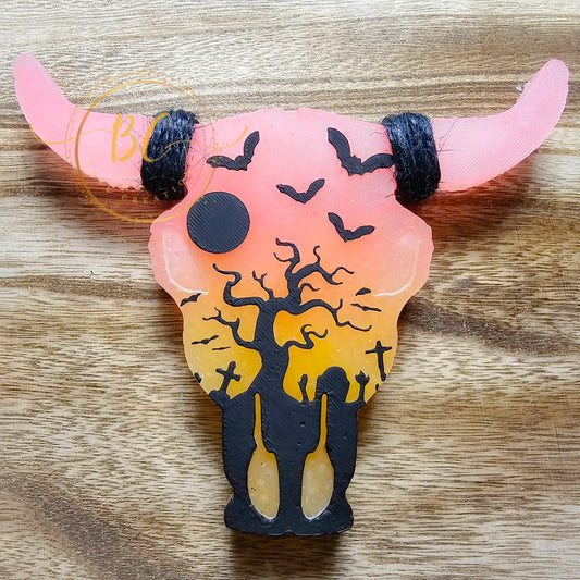 Spooky Scene Bull Skull Freshie
