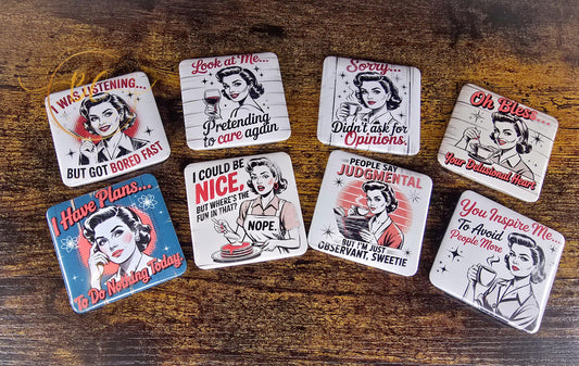 Retro Snarky Housewife Magnet Set