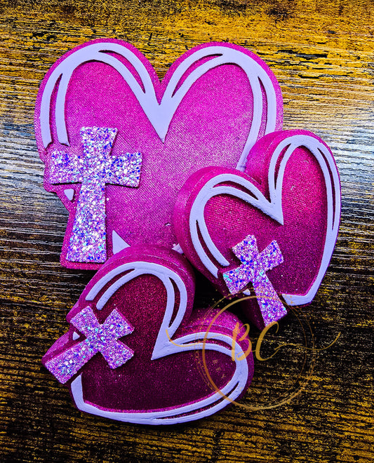 Heart with Cross Freshie Set
