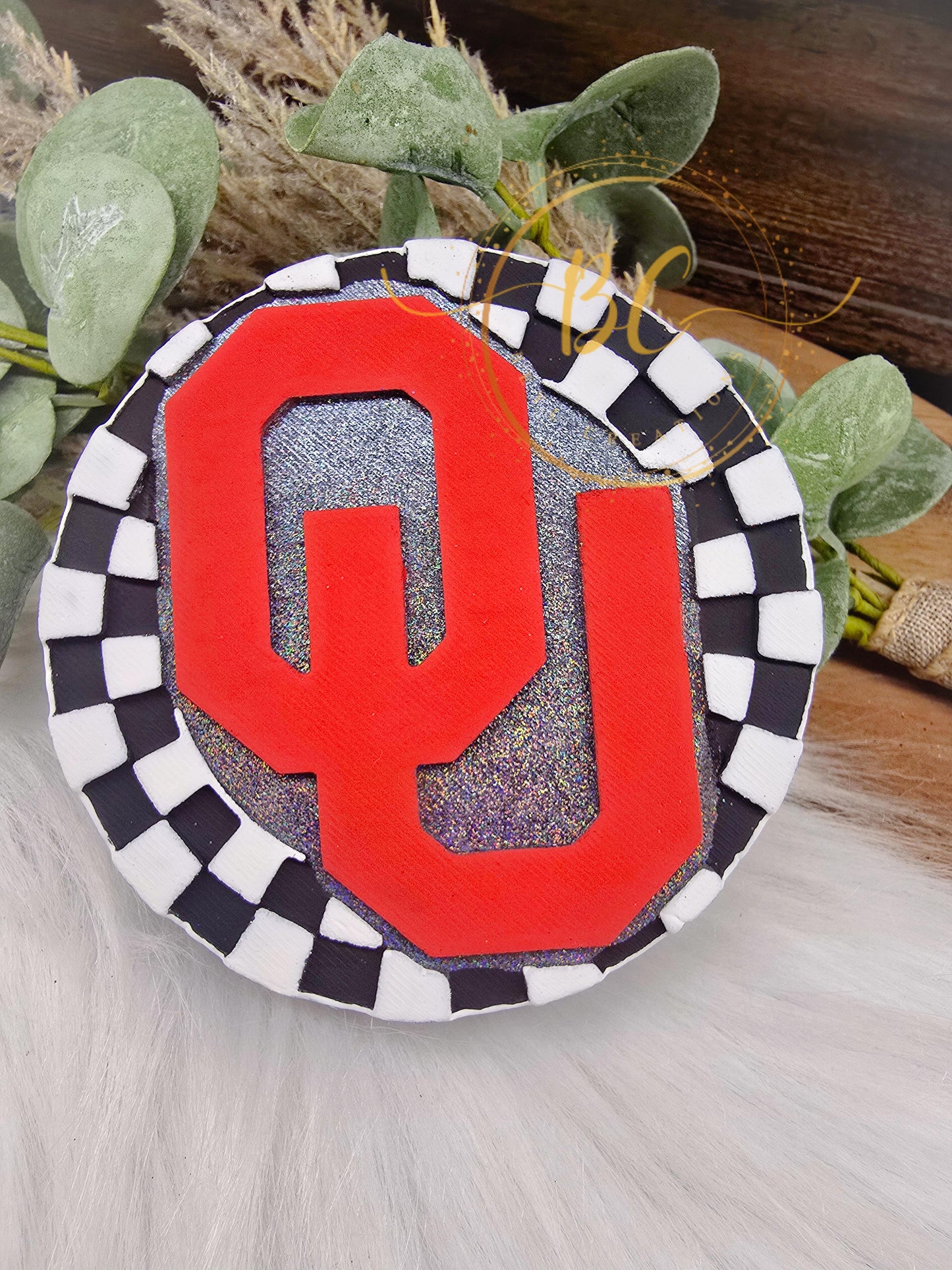 Checkered Oklahoma round Freshie