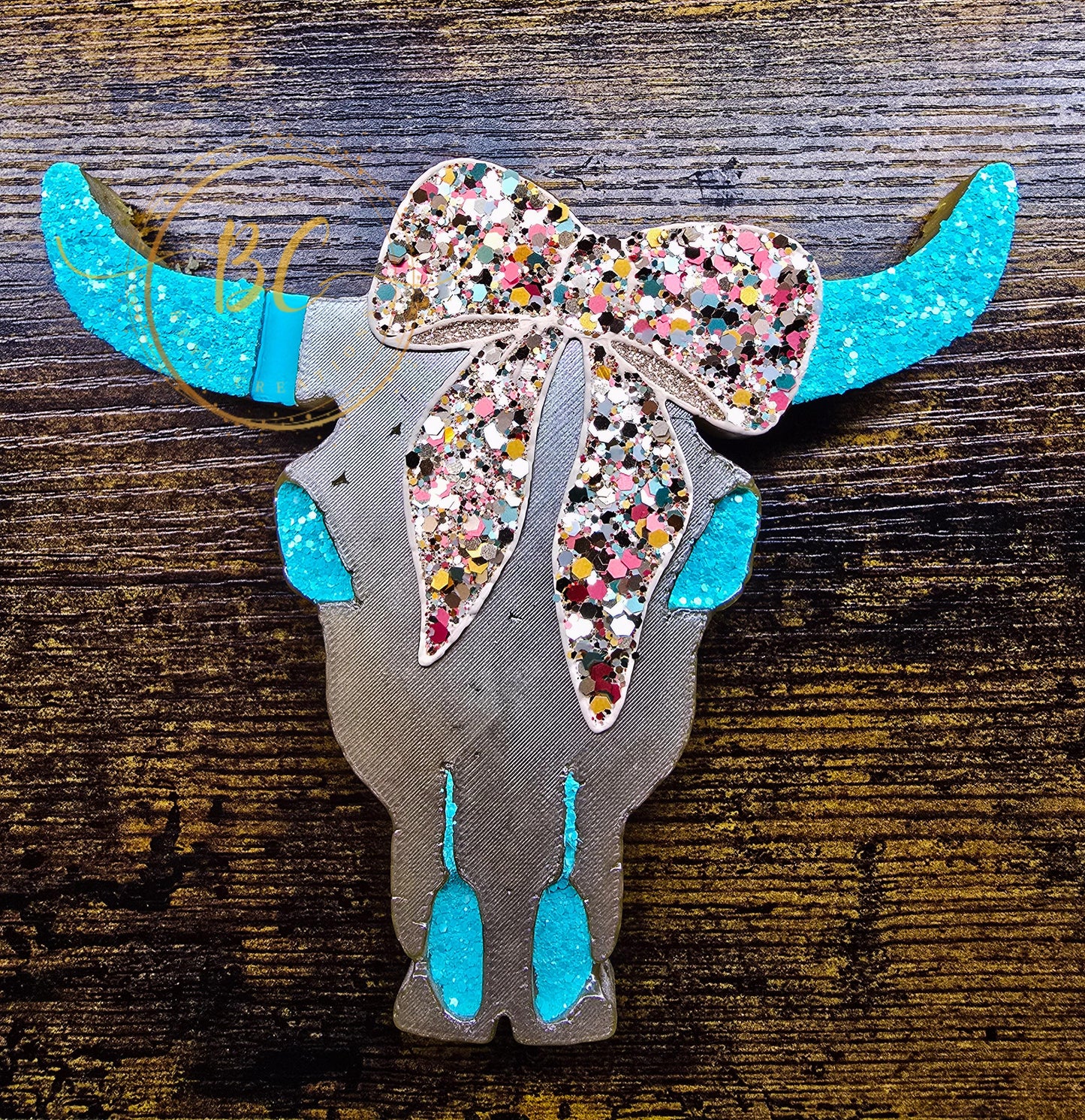 Bull Skull with Bow Freshie