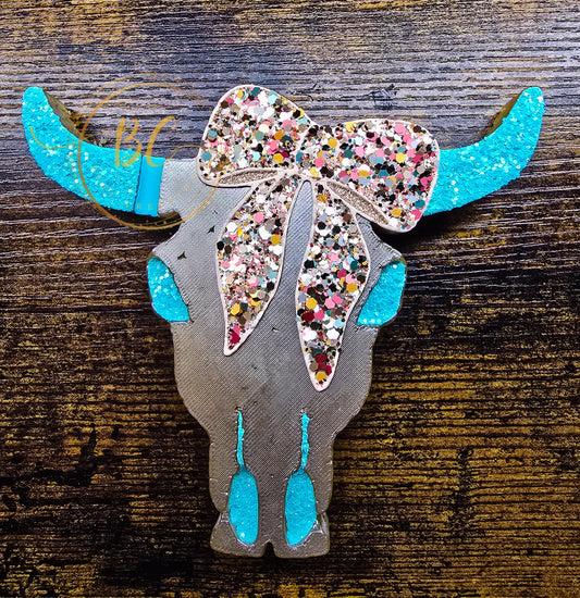 Bull Skull with Bow Freshie